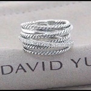 David Yurman Crossover Wide Diamond Ring